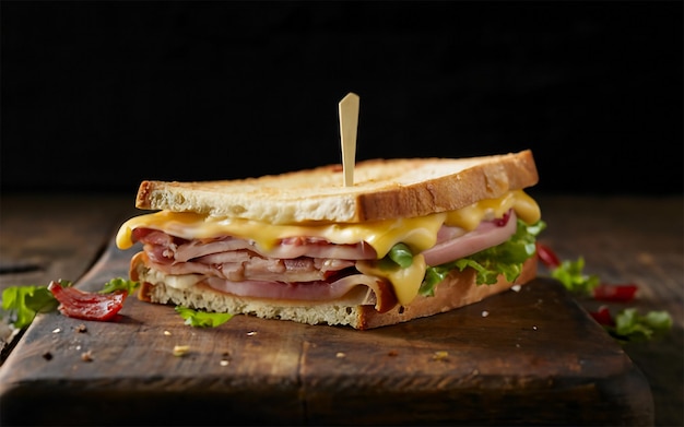 Immagini di un delizioso panino fast food