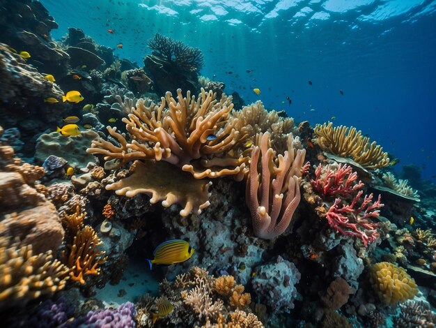 immagini gratuite di barriere coralline colorate nel mare con una bella vita marina