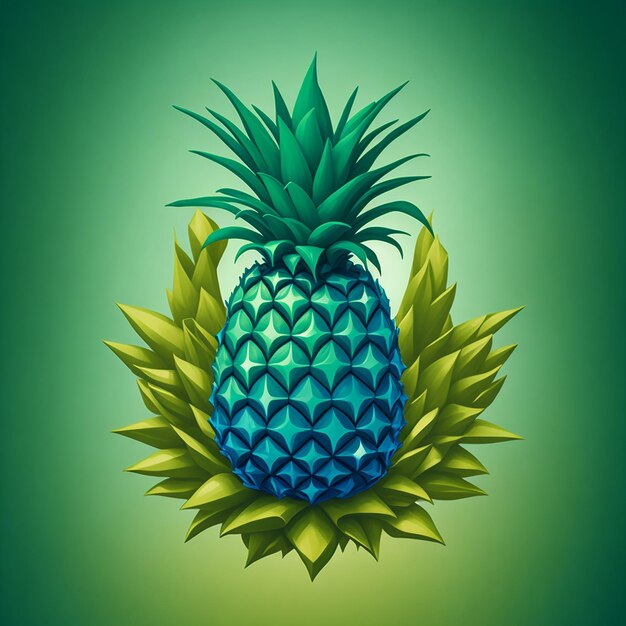 Immagini isolate di ananas maturo