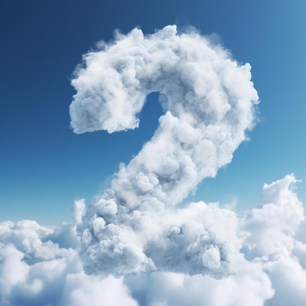 Immagini mitiche della formazione simbolica delle nuvole del numero 2 in Unreal Engine 5