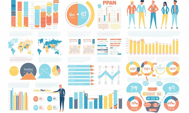 immagini visivamente straordinarie, infografiche, grafici e grafici
