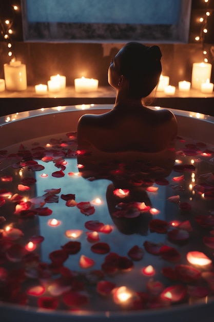 Immergiti in una vasca idromassaggio ai petali di rosa L'ultima esperienza spa