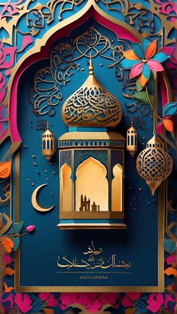 Immergiti nel design mozzafiato di un invito alle vacanze di Ramadan Kareem