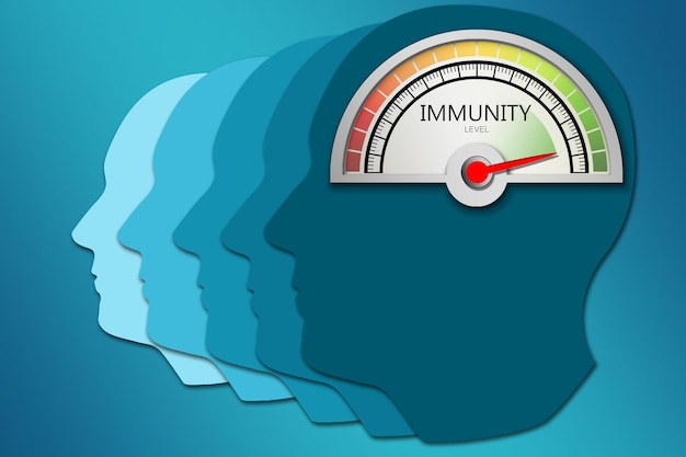 Immunità con freccia e scala nella testa umana
