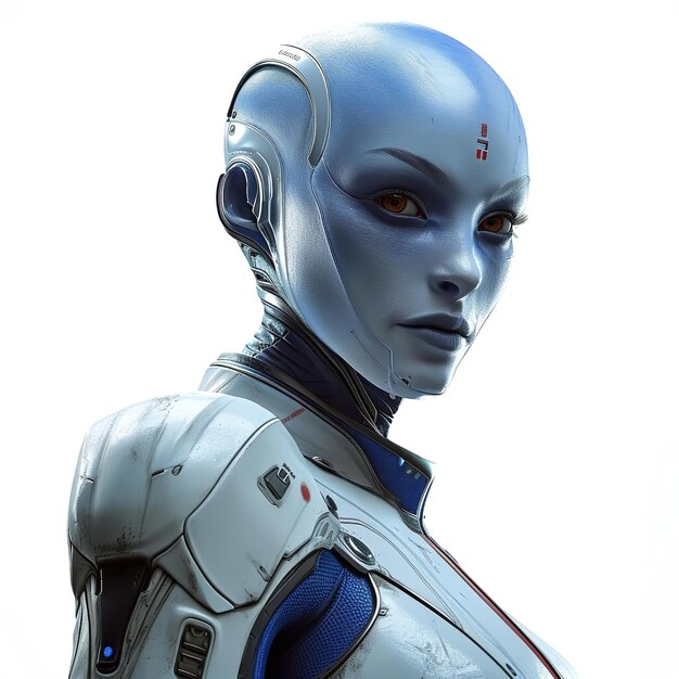 Impegno Liara TSoni Mass Effect isolato su sfondo bianco