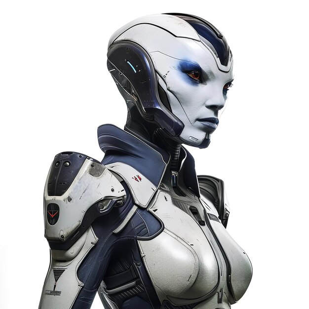 Impegno Liara TSoni Mass Effect isolato su sfondo bianco