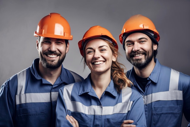 Impiegati felici in uniforme