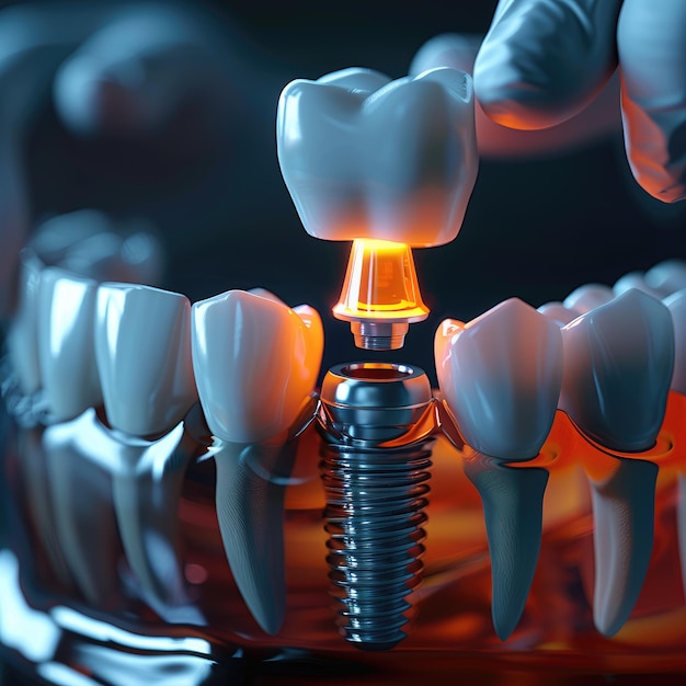 Implante dentale che ripristina il sorriso precisione e durabilità soluzione affidabile per i denti mancanti miglioramento della fiducia nella salute orale risultati duraturi di aspetto naturale cura personalizzata per un sorriso più luminoso