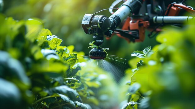 Impollinare le verdure con il robot un concetto di digitalizzazione nel campo agricolo IA generativa