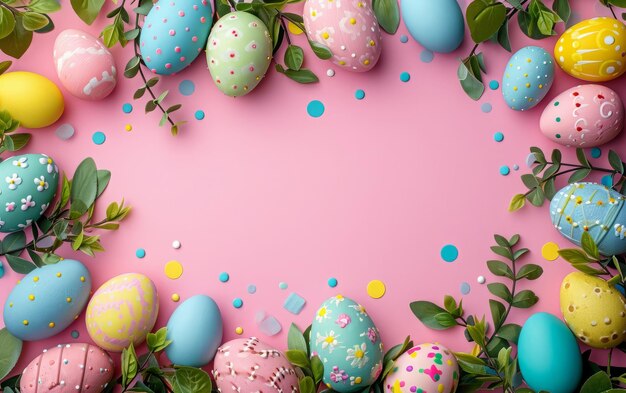 Impostazione rosa con disegno di uovo di Pasqua