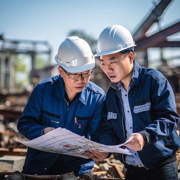 Imprenditore di gruppo ingegnere di cantiere