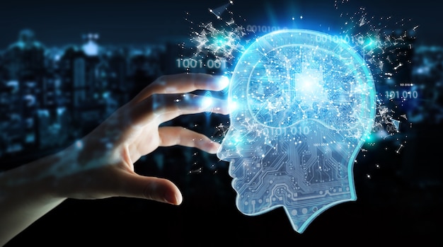 Imprenditrice che crea intelligenza artificiale