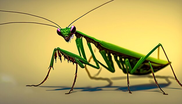 Impressionante 16k Praying Mantis Insect View Macro Zoom dettagliato con spazio di copia