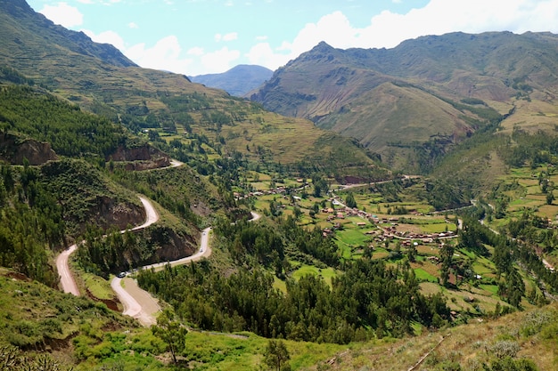 Impressionante veduta aerea della Valle Sacra degli Incas