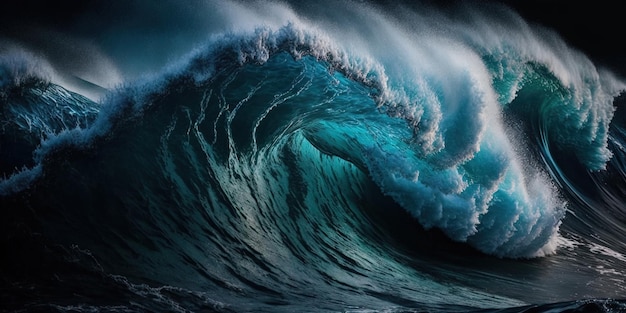 Impressionanti onde blu dell'oceano in primo piano