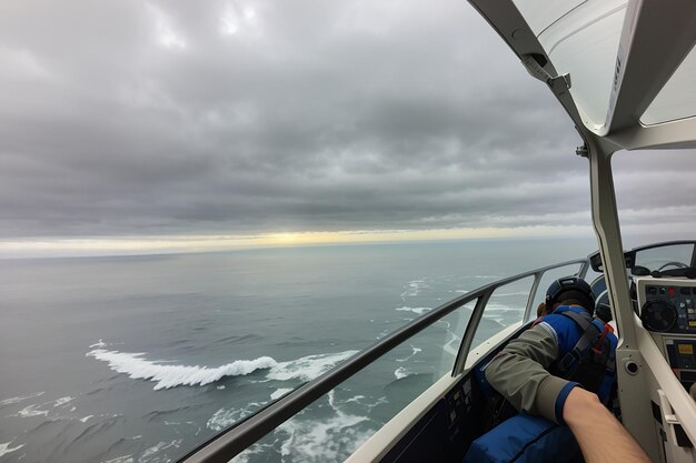 In direzione dell'Oceano Pacifico in una mattina nuvolosa