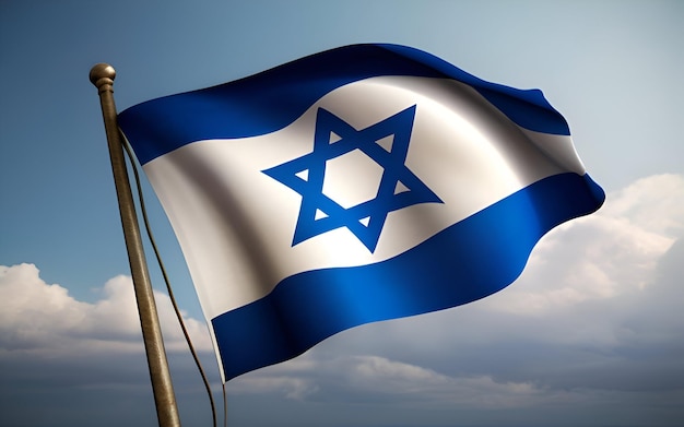 In piedi con la bandiera astratta di Israele