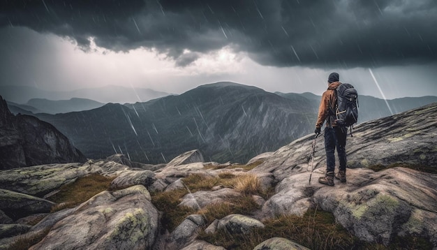 In piedi sul raggiungimento del picco di montagna generato dall'IA