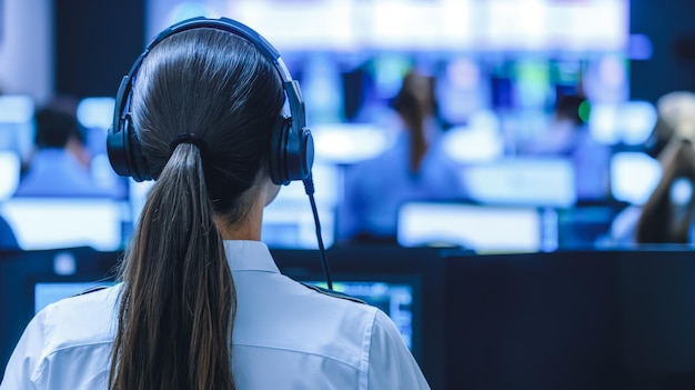 In prima linea di supporto Il servizio clienti ha facilitato un'agente femminile del call center