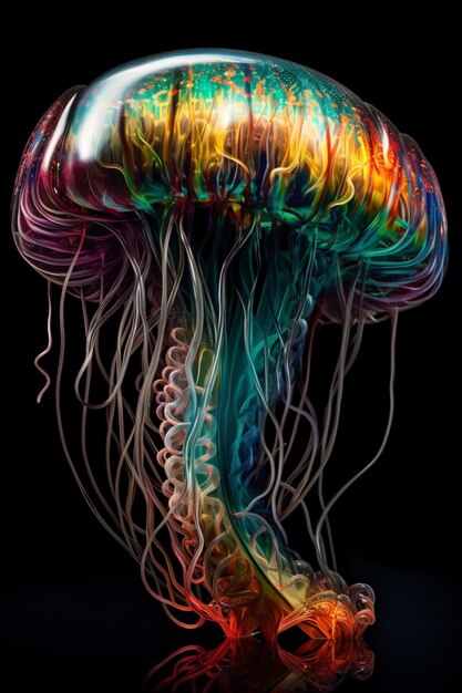 In questa illustrazione è mostrata una medusa colorata.