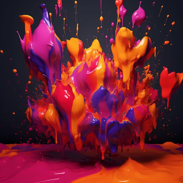In questa immagine è mostrata un'esplosione colorata di vernice.