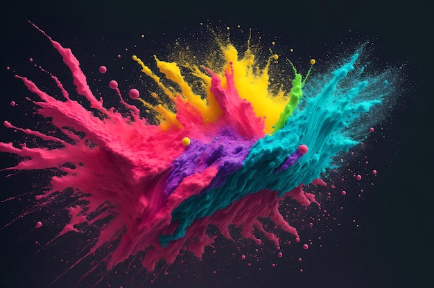In questa immagine è mostrata un'esplosione colorata di vernice.