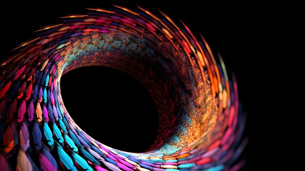 In questa immagine è mostrata una spirale di luce colorata.