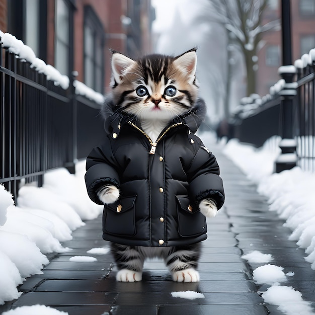 In una fredda giornata invernale a New York City un gattino britannico di nome Walks era uscito a passeggiare con suo padre