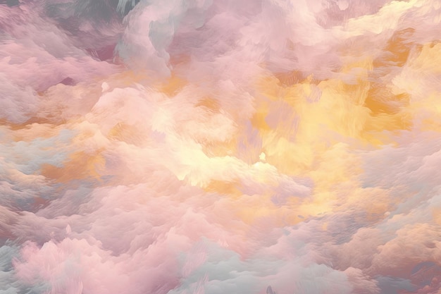 Incandescente nuvole soffici colorate Fluffy cumulus atmosfera fenomeno AI generativa