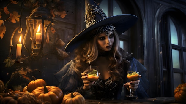 Incantare le streghe con gli incantesimi mistici di Halloween