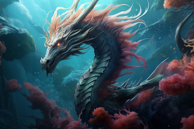 Incantevole drago marino Una creazione ispirata alla natura e alla fantasia IA generativa