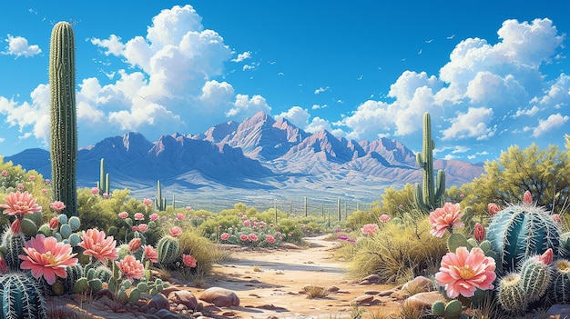 Incantevole giardino di cactus delicata bellezza