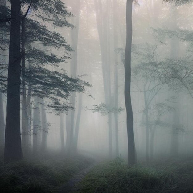 incantevole paesaggio forestale foglia di felce e splendente