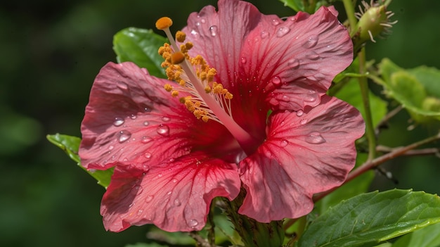 Incantevole palude Hibiscus Hibiscus Coccineus Blossoms in un sereno ambiente paludoso