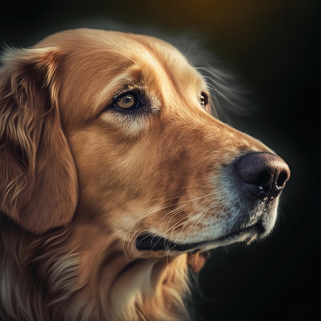 Incantevole ritratto in studio del cane Golden Retriever su sfondo isolato