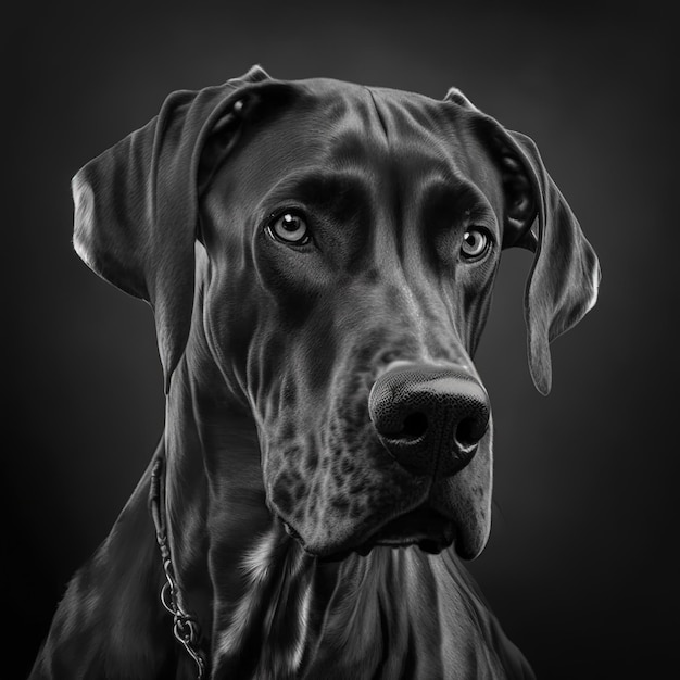Incantevole ritratto in studio di grande cane danese su sfondo isolato
