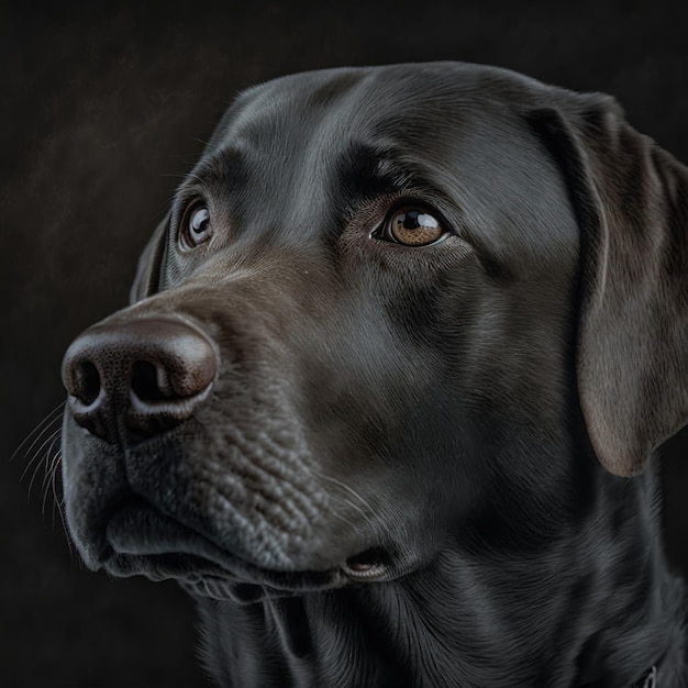 Incantevole ritratto in studio di nero labrador retriever cane su sfondo isolato