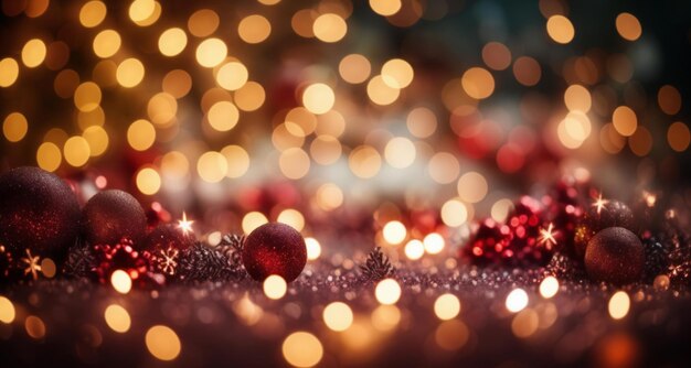 Incantevole scintilla festiva con ornamenti e luci festive