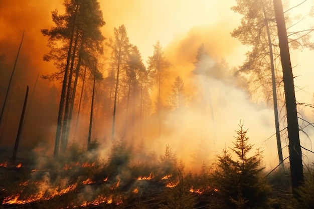 Incendio forestale Incendio su larga scala Lavoro dei soccorritori Non conformità alle regole di comportamento