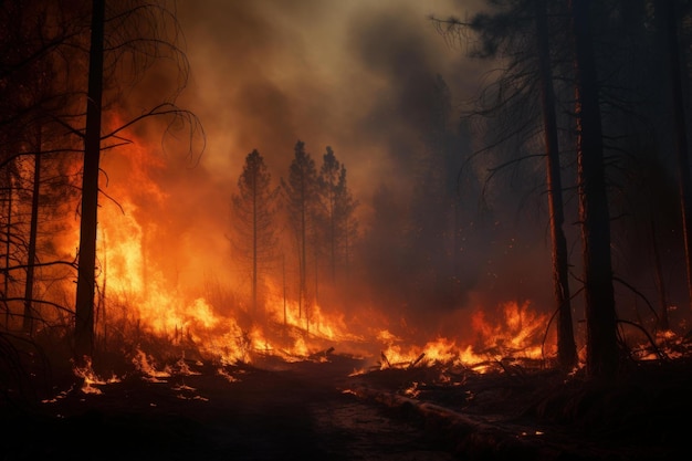 Incendio forestale incontrollato Generare Ai