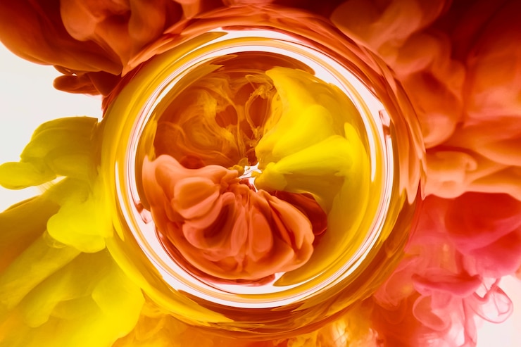 Foto inchiostro a colori di sfondo astratto di arte fluida nella miscela di acqua