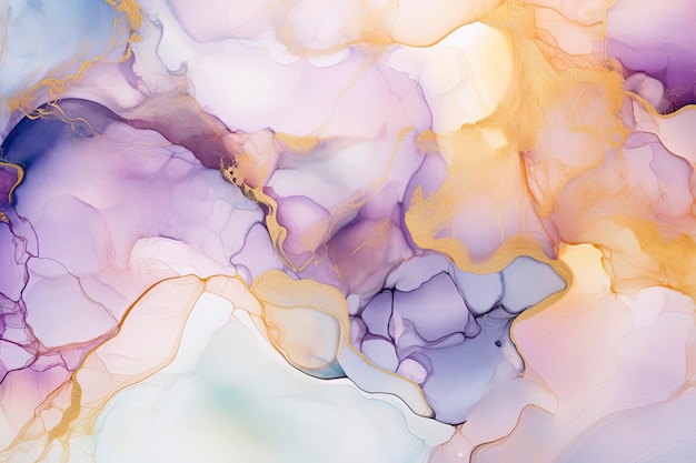 Inchiostro alcolico astratto Peachy Fuzz arte di sfondo effetto acquerello pittura sognante con acr