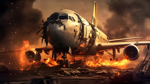 Incidente aereo e bruciatura all'aeroporto