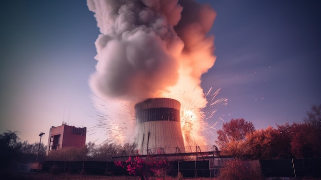 Incidente con esplosione in una centrale nucleare