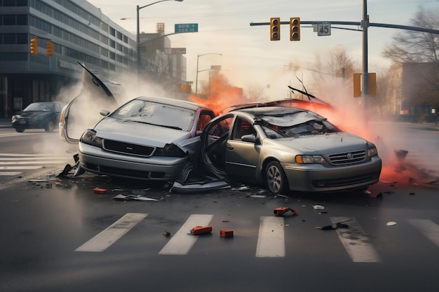 Incidente stradale in città AI generativa