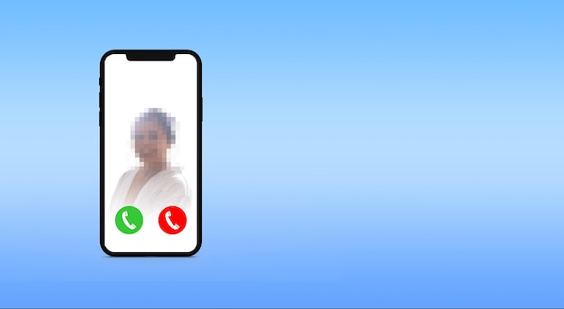 Incoming call on a cell phone with call icons