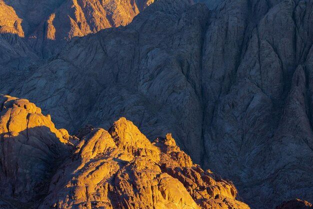 Incredibile alba al monte Sinai Bella alba in Egitto Bella vista dalla montagna