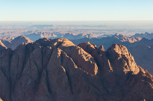 Incredibile alba sul monte Sinai, bellissima alba in Egitto