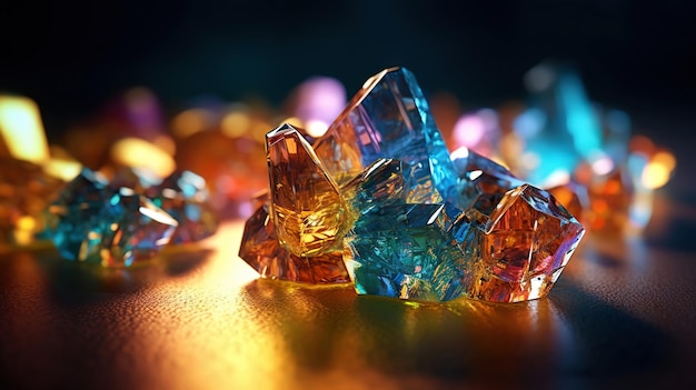 Incredibile brillantezza e lucentezza Euclorine cristallo cluster sfondo minerale gioiello dettagliato Generative AI