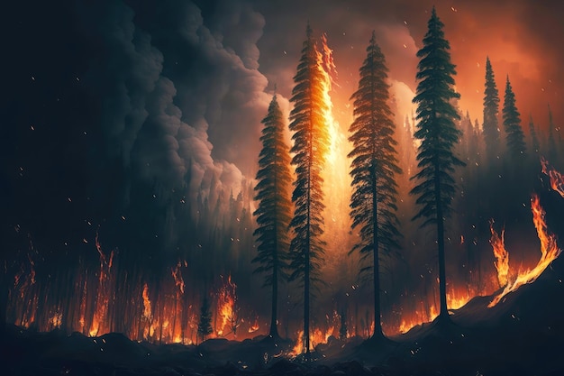 Incredibile disastro naturale sotto forma di incendio boschivo naturale